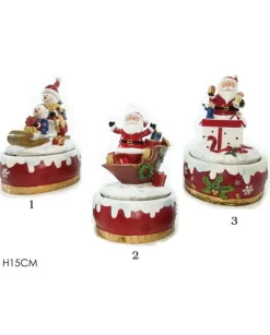 Decoro Natalizio Carillon Con Musica E Movimento 15 Cm In 3 Varianti