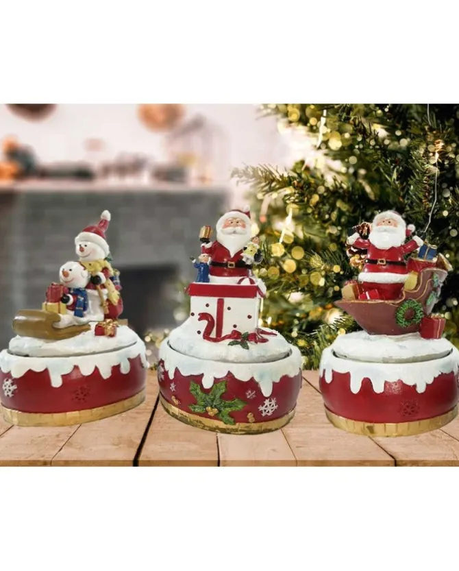 Decoro Natalizio Carillon Con Musica E Movimento 15 Cm In 3 Varianti