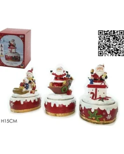 Decoro Natalizio Carillon Con Musica E Movimento 15 Cm In 3 Varianti