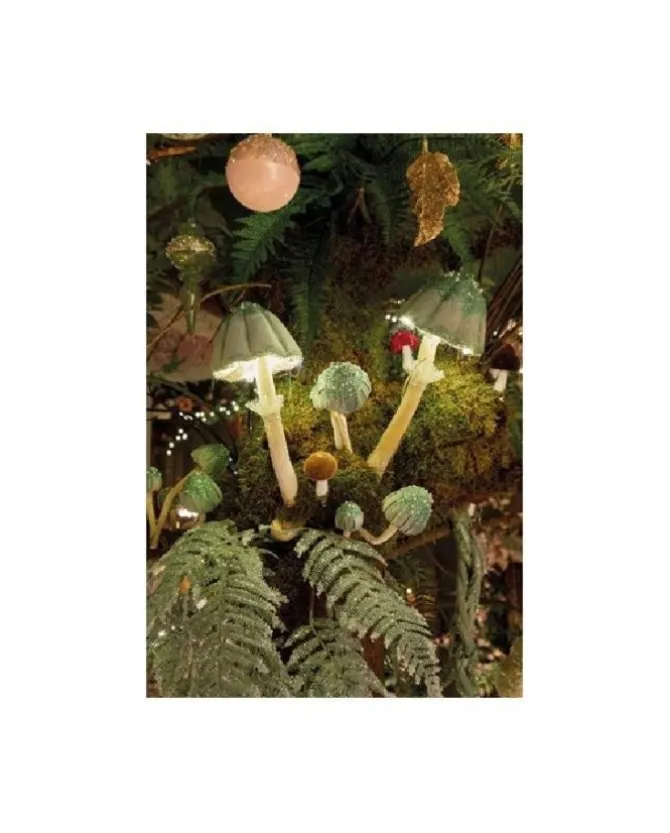 Decoro Per Albero Fungo Luminoso Con Led 30 Cm A Batteria
