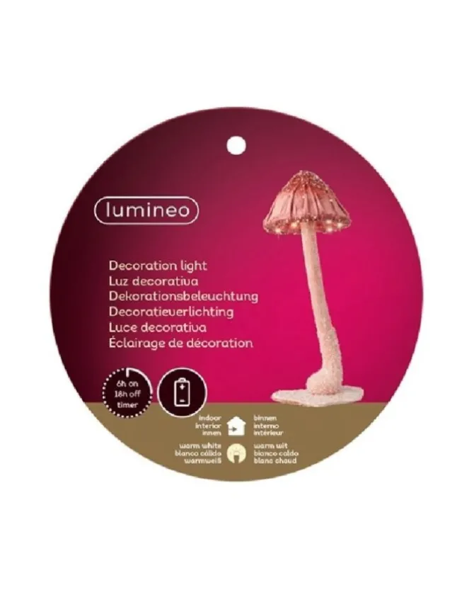 Decoro Per Albero Fungo Luminoso Con Led 30 Cm A Batteria