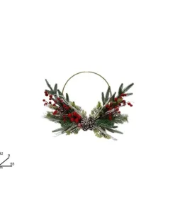 Dietroporta Con Bacche E Pigne Innevato