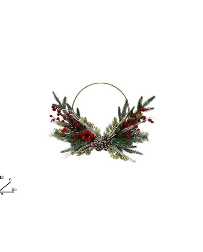 Dietroporta Con Bacche E Pigne Innevato