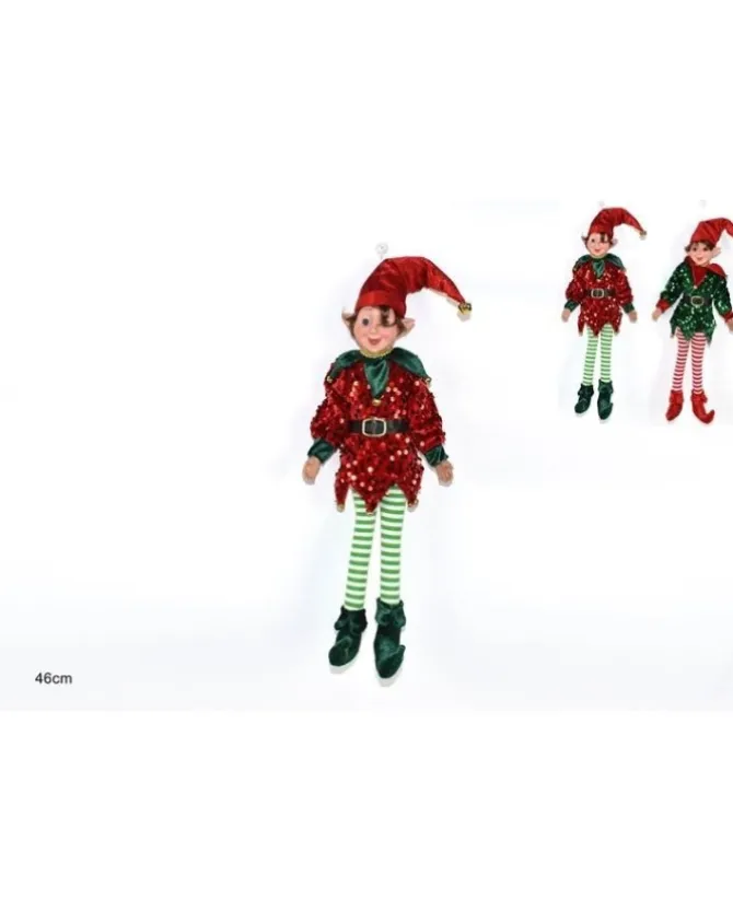 Elfo Abito In Velluto Con Paillettes 45Cm