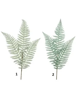 Felce Plastica Glitterata E Ghiacciata 2Colori Assortiti