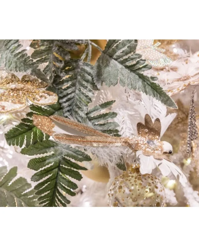 Felce Plastica Glitterata E Ghiacciata 2Colori Assortiti