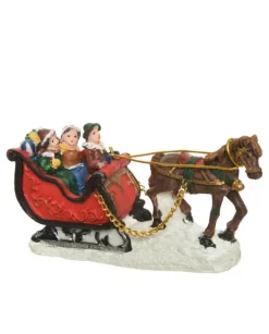 Figurina Polieresina Slitta A Cavallo In