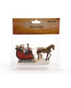 Figurina Polieresina Slitta A Cavallo In