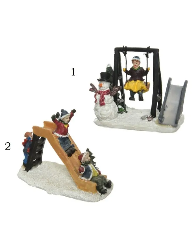 Figurine Per Villaggi,Paeseggi In Poliresina Playground Scenario Indoor 2Ass