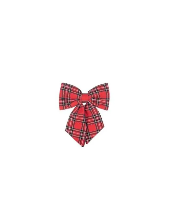 Fiocco Tartan 30X30 Cm Rosso Per Decorazioni Di Natale