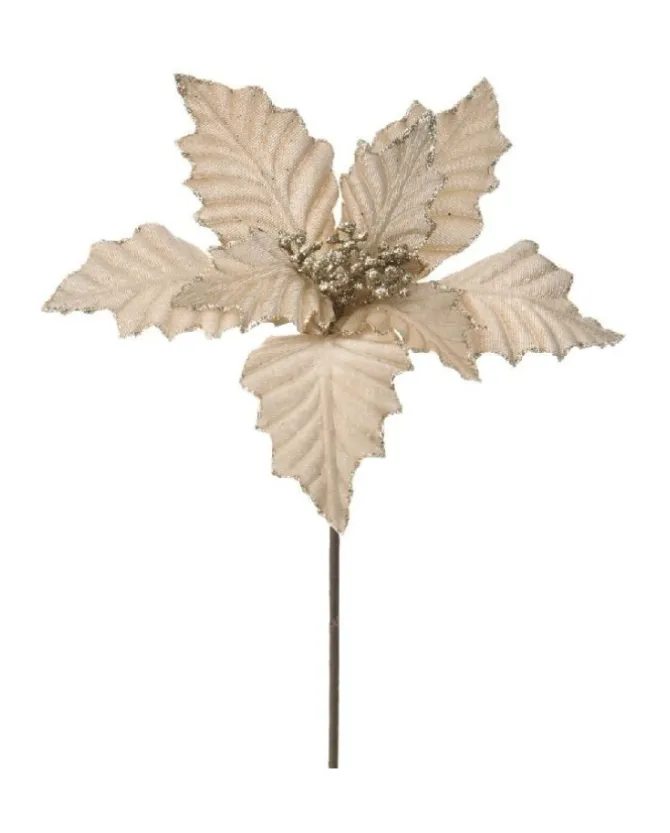 Fiore 50Cm Champagne Per Decorazioni Di Natale