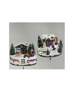 Giostina Di Natale Con Luci E Suoni 2 Modelli 22X18X17Cm