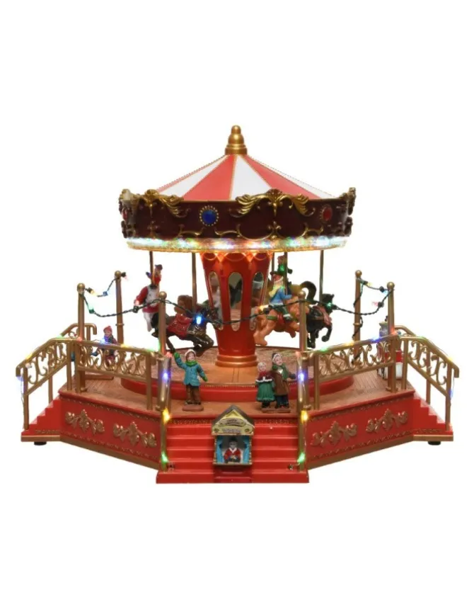 Giostrina Di Natale Carosel Con Luci E Suoni 28,5X35,5X28 Cm