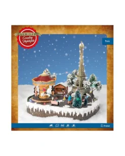 Giostrina Di Natale Tour Eiffel Con Carosello 29,5X24Xx30 Cm