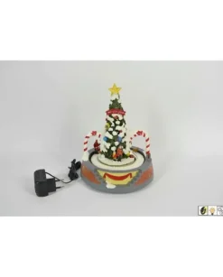 Giostrina Natalizia Albero Con Personaggi In Movimento Doato Di Luci E Suoni