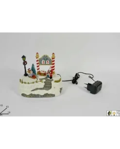 Giostrina Natalizia Con Babbo Natale E Bimbi Con Slitta Dotato Di Luci E Suoni