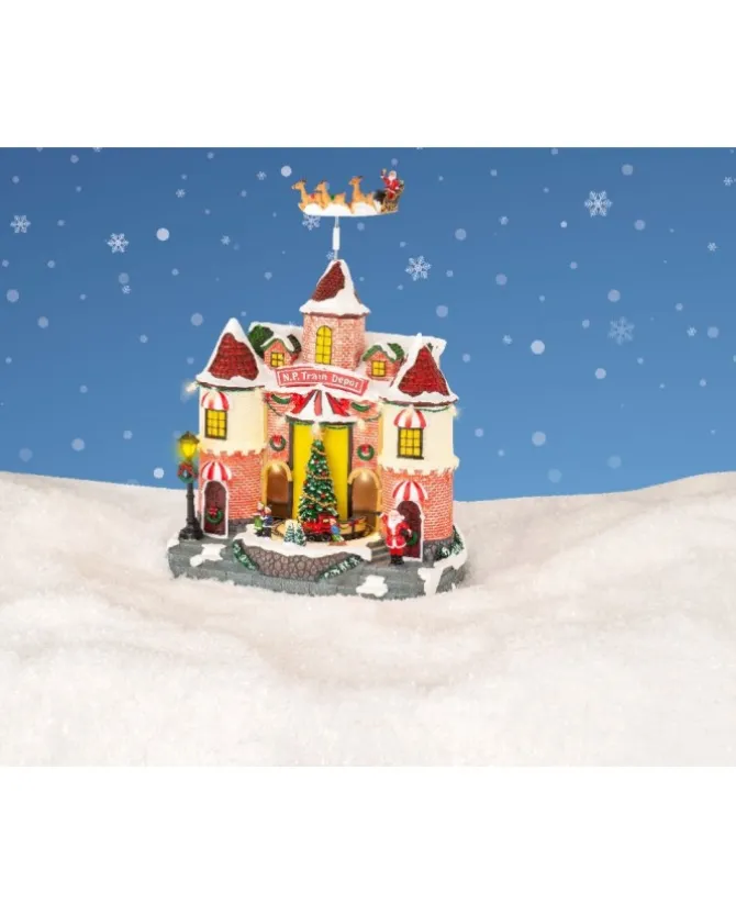 Giostrina Villaggio Di Natale Con Treno Luci E Movimenti
