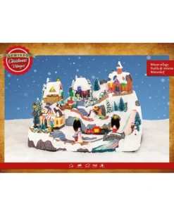 Giostrina Villagio Con Trenino In Movimento E Casacata In Fibra Ottica