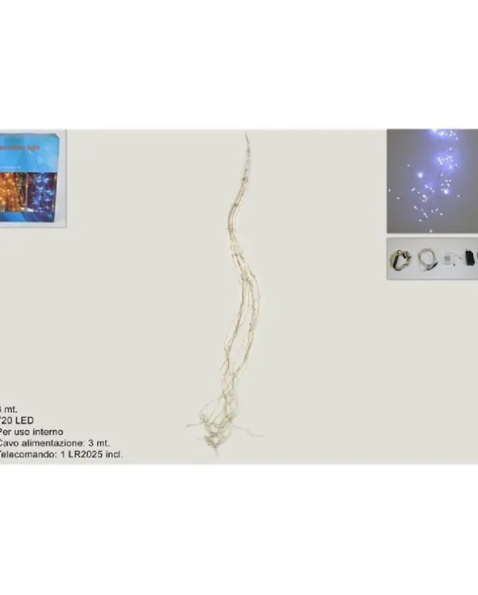 Gocce Di Luci Per Albero Di Natale 720 Nano Led Bianco Ghiaccio 3Mt
