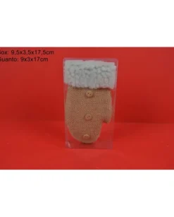 Guanto C/Juta Pelliccia E Bottoni In Pvc