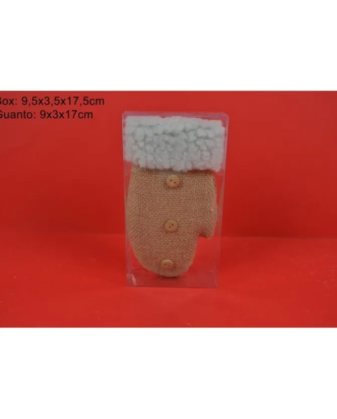 Guanto C/Juta Pelliccia E Bottoni In Pvc