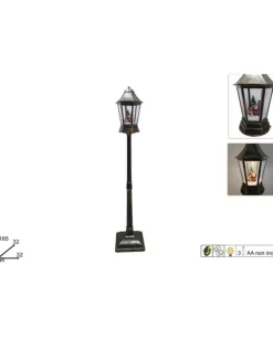 Lampione Con Babbo Natale 165 Cm Con Neve Luci E Musica