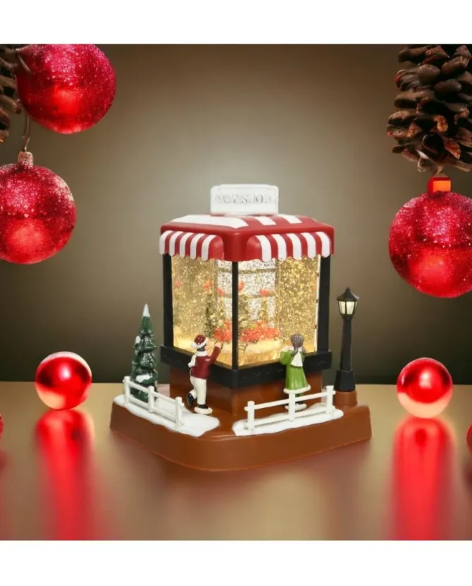 Lanterna Natalizia Con Luci Led Scenario Negozio Di Giocattoli In Poliresina
