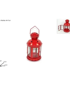 Lanterna Portacandela 21Cm Rosso