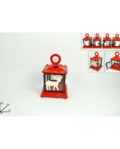 Lanterna Soggetti Natalizi Rossa 20 Cm 4