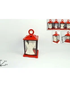 Lanterna Soggetti Natalizi Rossa 33 Cm 4