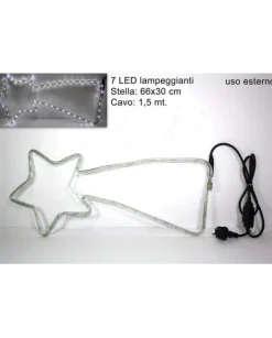 Luce Natalizia Stella Cometa Da Esterno Con Luci Led 66X30 Cm