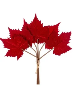 Mazzo 6 Foglie Acero Velvet 57Cm Rosso