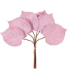 Mazzo 6 Foglie Ortensia Velvet 57Cm Rosa Per Decorazioni Di Natale