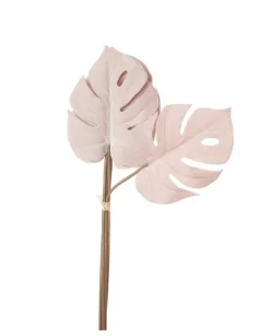 Mazzo 6 Foglie Philo Velvet 57Cm Rosa Per Decorazioni Di Natale