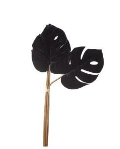 Mazzo Di 6 Foglie Philo Velvet Blu 57Cm Per Decorazioni Di Natale