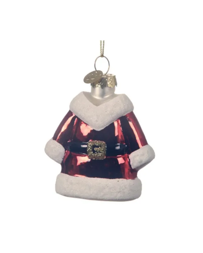 Ornamento Appendino In Vetro Vestito Babbonatale