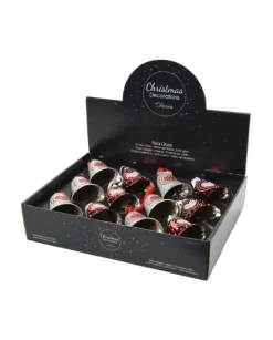 Ornamento In Vetro Campanella Decorata In 2 Colori Assortiti