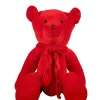 Orsetto Velluto 50Cm Rosso Per Decorazioni Di Natale
