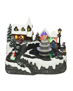 Paesaggio, Villaggio, Giostrina, Con Fontana