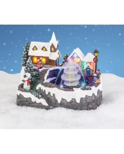 Paesaggio, Villaggio, Giostrina, Con Fontana