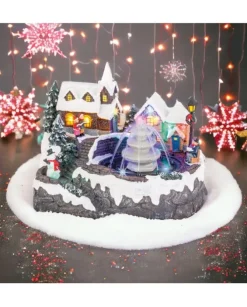 Paesaggio, Villaggio, Giostrina, Con Fontana