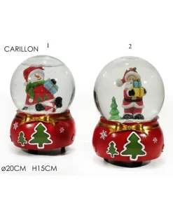 Palla Di Vetro C/Carillon H15Cm 2Ass.