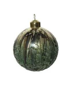 Pallina Di Vetro Con Patina Antica Confezione 3 Pz 80Mm