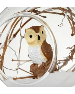 Pallina Di Vetro Con Uccelini, Tema Foresta 3 Assortiti