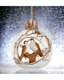 Pallina Di Vetro Con Uccelini, Tema Foresta 3 Assortiti