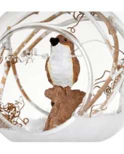 Pallina Di Vetro Con Uccelini, Tema Foresta 3 Assortiti