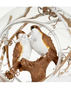 Pallina Di Vetro Con Uccelini, Tema Foresta 3 Assortiti