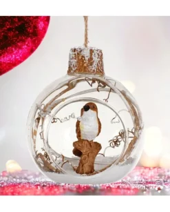 Pallina Di Vetro Con Uccelini, Tema Foresta 3 Assortiti