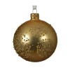 Pallina Di Vetro Decorata Oro 80Mm Per Albero Di Natale 6Pz
