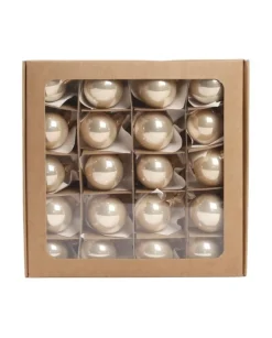 Pallina Di Vetro Lucida Champagne 30Mm Per Albero Di Natale 1Pz